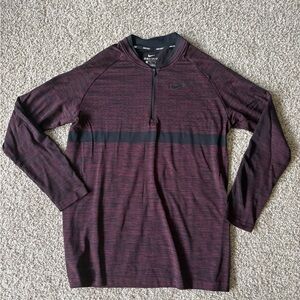 Nike Golf Maroon and Black Dri-Fit Pullover Quarter Zip